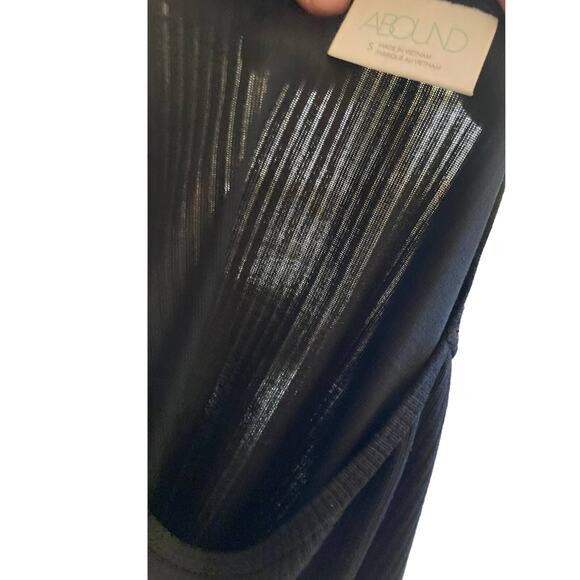 Abound Side Slit Rib Knit Long Sleeve Round Neck Midi Dress Sz Small Black NWT - Picture 5 of 7